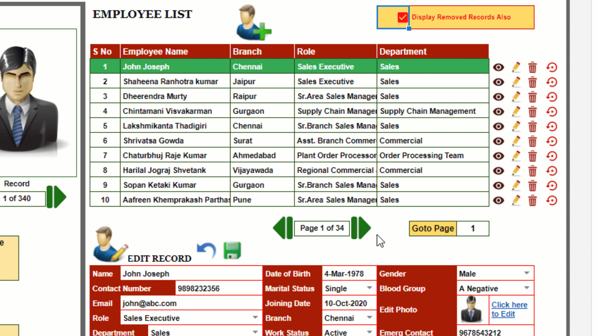 Move to next or previous pages